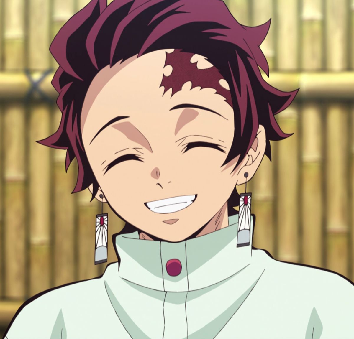 Tanjiro sorrindo em Demon Slayer